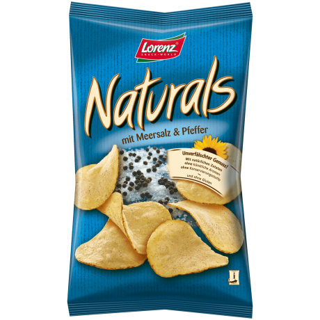 Lorenz Naturals mit Meersalz & Pfeffer Чипсы с солью 110г