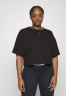 Tommy Hilfiger CRV ESSENTIALS RELAXED CROP TEE Basic T-shirt black CRV ESSENTIALS RELAXED CROP TEE Базовая футболка черный