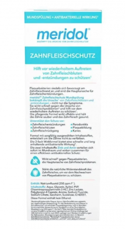 Meridol Mundspulung 400ml x 2stk, Набор Ополаскиватель для полости рта Meridol, антибактериальный, защита десен от воспаления и кровоточивости, Германи, 2 шт х 400 мл 