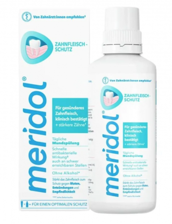 Meridol Mundspulung 400ml x 2stk, Набор Ополаскиватель для полости рта Meridol, антибактериальный, защита десен от воспаления и кровоточивости, Германи, 2 шт х 400 мл 
