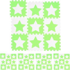 relaxdays 45 x Puzzlematte Sterne weiss-grun 45 x коврик-пазл звезды бело-зеленый