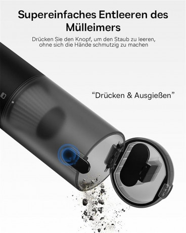 Kamp;B KB Akku-Handstaubsauger 12000-Pa-Autostaubsauger mit USB-C-Schnellladung Schwarz KB Беспроводной ручной пылесос 12000Pa Автомобильный пылесос с быстрой зарядкой USB-C