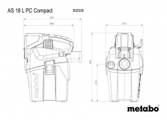 metabo metabo Absaugstation AS 18 L PC Compact Akku Sauger 18 V 6 l IPX4 Staubklasse L (60202885  Всасывающая станция Metabo AS 18 L PC Компактный аккумуляторный пылесос 18 В 6 л IPX4 класс пыли L (60202885