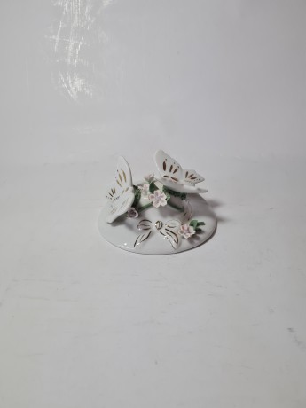 Винтажная статуэтка с позолотой "Бабочки на цветах", 12см x 6см, Германия, 1960-70гг.