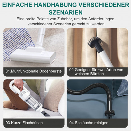 Vbrisi Vbrisi Akku-Handstaubsauger Handstaubsauger, Autostaubsauger 7500Pa Staubsauger, 4-in-1Multifunktionaler, Mit 4000mA-Akku, kann fur eine lange Zeit arbeiten. Kann in Wohnungen, Autos usw. verwendet werden, fur nassen und trockenen Gebrauch., 4-in-1