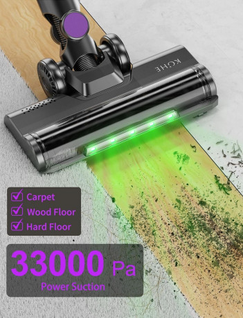 KOHE KOHE Akku-Hand-und Stielstaubsauger Ideal fur Hartboden, Teppiche, Tierhaare, 500,00 W, beutellos, Kabelloser 500W Akku staubsauger 4Modi 55Min Laufzeit 33 Kpa grunes Беспроводной ручной пылесос KOHE, идеально подходящий для твердых полов, ковров, ш