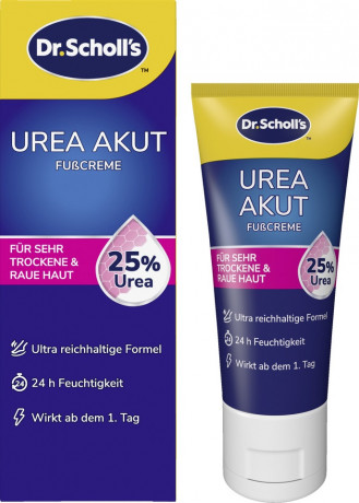 SCHOLL Urea Akut Creme, 60 ml, Шолль Крем с мочевиной для ног, интенсивное увлажнение, 60 мл