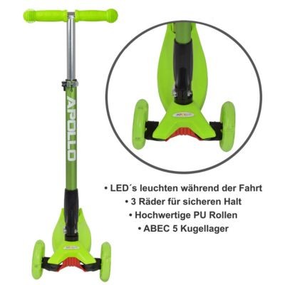 APOLLO LED Kinderscooter Kids Whiz Светодиодный детский самокат Kids Whiz