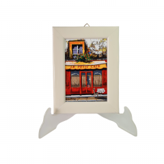 Картина винтажная ZODay &quot;Кафешка&quot;, в белой раме, 16,5 x 12,5 см, Германия, 1960-70гг.