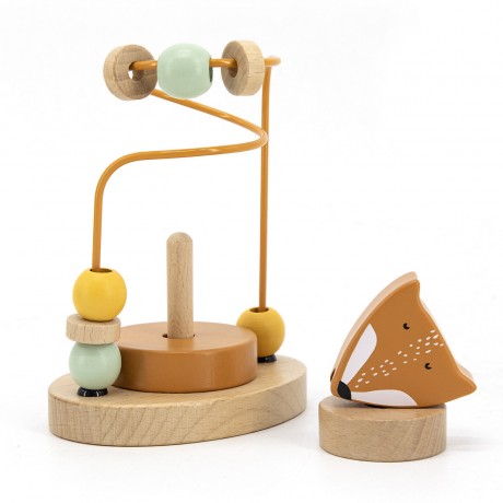 elefantasie Motorikschleife Holz Fuchs mit Namen personalisiert graviert Петля для двигательных навыков