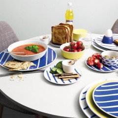 Thomas Thomas ONO friends - Blue White Lines Fruhstucksteller 22 cm Thomas ONO friends - Тарелка для завтрака Blue White Lines 22 см