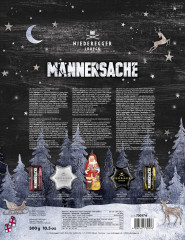 Niederegger Maennersache Adventskalender 2026 300 g, Niederegger адвент-календарь Maennersache 2026 с марципаном, нугой и пралине, 24 конфеты, 300 г