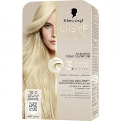 Schwarzkopf Creme Supreme Pflegende Coloration 10-0 Ultra-Helles Naturblond, 1 St., Schwarzkopf Creme Supreme стойкая крем-краска для волос 10-0 Ультра-светлый натуральный блонд, 1 шт.