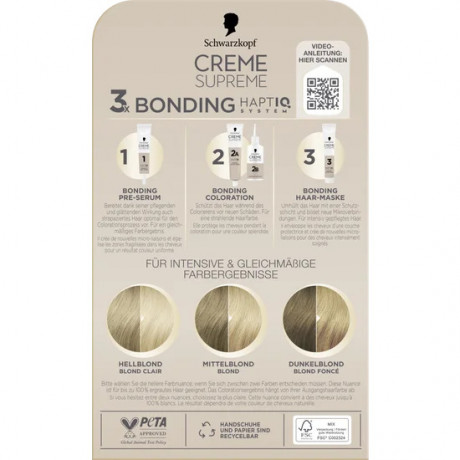 Schwarzkopf Creme Supreme Pflegende Coloration 10-0 Ultra-Helles Naturblond, 1 St., Schwarzkopf Creme Supreme стойкая крем-краска для волос 10-0 Ультра-светлый натуральный блонд, 1 шт.