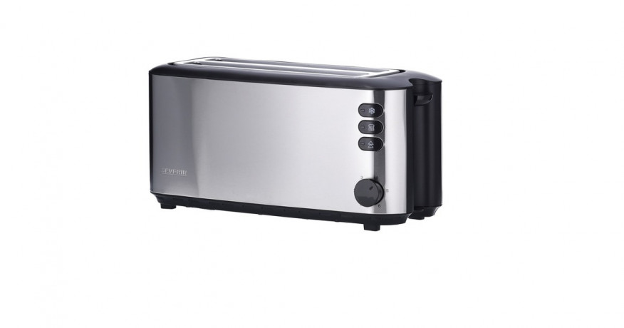 Severin Severin Automatik-Langschlitztoaster AT 2509 edelstahl/schwarz, 1.400 Watt, fur 4 Scheiben Toast  edelstahl/schwarz Автоматический тостер Severin с длинными слотами AT 2509 нержавеющая сталь/черный, 1400 Вт, на 4 ломтика тостов