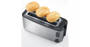 Severin Severin Automatik-Langschlitztoaster AT 2509 edelstahl/schwarz, 1.400 Watt, fur 4 Scheiben Toast  edelstahl/schwarz Автоматический тостер Severin с длинными слотами AT 2509 нержавеющая сталь/черный, 1400 Вт, на 4 ломтика тостов