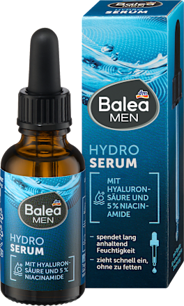 Balea MEN Gesichtsserum Hydro, 30 ml, Сыворотка Hydro с гиалуроновой кислотой и ниацинамидом для увлажнения лица, 30 мл