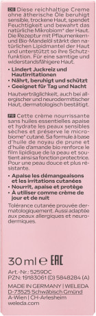WELEDA Sensitiv Feuchtigkeitscreme Bio-Mandel, 30 ml, Питательный увлажняющий крем с органическим миндальным маслом для чувствительной и сухой кожи, 30 мл