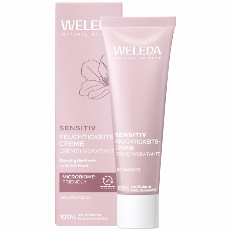 WELEDA Sensitiv Feuchtigkeitscreme Bio-Mandel, 30 ml, Питательный увлажняющий крем с органическим миндальным маслом для чувствительной и сухой кожи, 30 мл