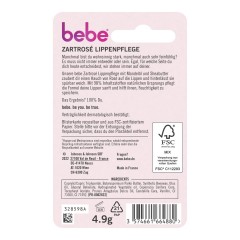 bebe Zartrose Lippenpflege mit Mandelol  Мягкая роза для ухода за губами с миндальным маслом