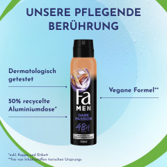 Fa Men Dark Passion Deodorant &amp; Bodyspray 150 ml, Мужской дезодорант и спрей для тела FA Dark Passion с ароматом сандала, 150 мл