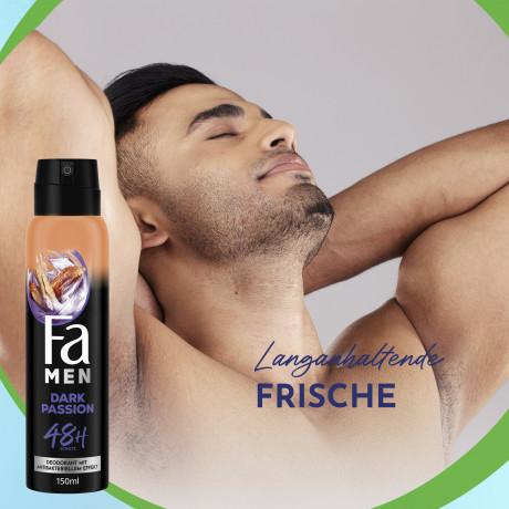 Fa Men Dark Passion Deodorant & Bodyspray 150 ml, Мужской дезодорант и спрей для тела FA Dark Passion с ароматом сандала, 150 мл