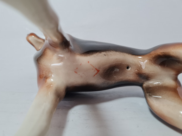 Статуэтка винтажная Dekofugur "Овчарка" среднего размера, фарфор, 12 х 21 см, Германия, 1960-70гг.