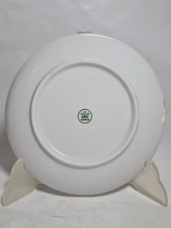 Тарелка винтажная Kahla с золотым ободком, фарфор, 3 шт., 19 см, Германия, 1970-80гг.