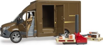 Bruder Mercedes Benz Sprinter UPS mit Fahrer und Zubehor ИБП Mercedes Benz Sprinter с драйвером и аксессуарами