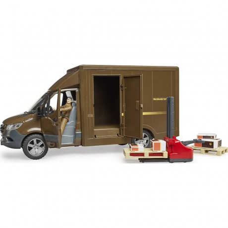 Bruder Mercedes Benz Sprinter UPS mit Fahrer und Zubehor ИБП Mercedes Benz Sprinter с драйвером и аксессуарами