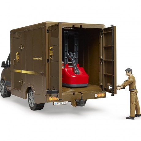 Bruder Mercedes Benz Sprinter UPS mit Fahrer und Zubehor ИБП Mercedes Benz Sprinter с драйвером и аксессуарами
