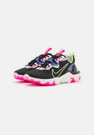 Nike Sportswear REACT VISION Sneaker low black/barely volt/royal pulse/beyond pink/pink blast/sail REACT VISION Низкие кроссовки женские черный / едва вольт / королевский пульс / за гранью розового / розовый взрыв / парус