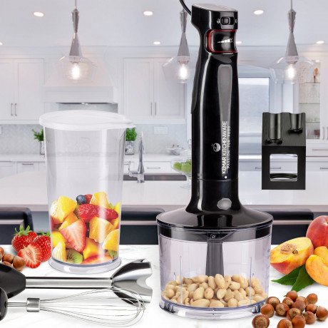 KeMar Kitchenware KeMar Kitchenware Stabmixer KSM-1000ES, 1000 W, Aufbewahrungstander enthalten, Titanbeschichtete Purierstabklinge  Ручной блендер KeMar Kitchenware KSM-1000ES, 1000 Вт, подставка для хранения в комплекте, очищающий стержень с титановым п