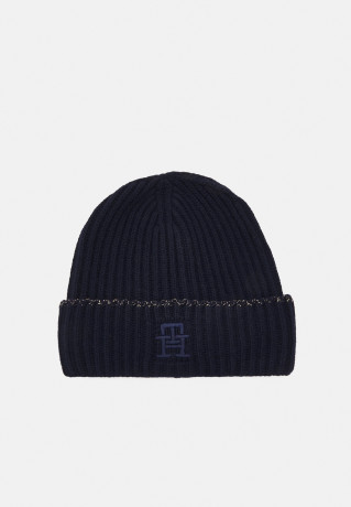 Tommy Hilfiger FESTIVE LUXE BEANIE Beanie space blue FESTIVE LUXE BEANIE Шапочка космический синий