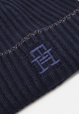 Tommy Hilfiger FESTIVE LUXE BEANIE Beanie space blue FESTIVE LUXE BEANIE Шапочка космический синий