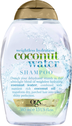 OGX  Water Питательный и Разглаживающий Шампунь для Волос с Кокосовой Водой 385 мл