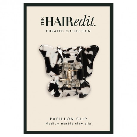 The Hair Edit Papillon Claw Clip – Black & White Marble Зажим для когтей Papillon черно-белый мрамор