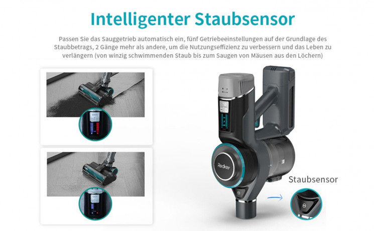 Redkey Redkey Akku-Handstaubsauger F10, 400,00 W, Ohne Tasche, 23000Pa Hohe Saugleistung,bis zu 60 Min, Faltbarer Handstaubsauger Беспроводной ручной пылесос Redkey F10, 400,00 Вт, без мешка, высокая мощность всасывания 23000 Па, до 60 минут, складной ру