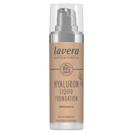 LAVERA HYALURON LIQUID FOUNDATION Warm Nude 03, 30 ml, Лавера Жидкий тональный крем увлажняющий с гиалуроновой кислотой, оттенок Warm Nude 03, био-миндальное масло, 30 мл
