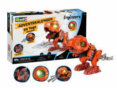 Revell 01060 Adventskalender 2026 Engineers Electric T.Rex, 24 Bauetappen, Revell Engineers Electric T.Rex Адвент-календарь 2026 с моделью электрического тираннозавра, 24 этапа сборки