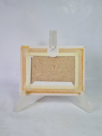 Картина винтажная ZODay "Бистро при отеле", в белой раме, 16,5 x 12,5 см, Германия, 1960-70гг.