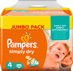 Pampers Baby Dry Подгузники Размер 4 Maxi 7-18 kg Jumbo Pack, 36 шт