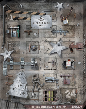 Niederegger Escape Adventskalender 2026 300 g, Niederegger адвент-календарь Escape 2026 с конфетами и ежедневными загадками, 24 окошка, 300 г