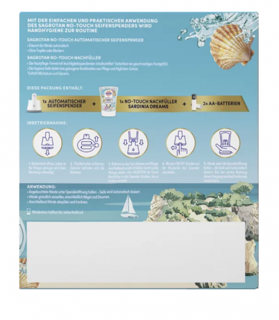 Sagrotan No-Touch Starter-Set Sardinia Dreams, Бесконтактный стартовый набор мыло Sardinia Dreams