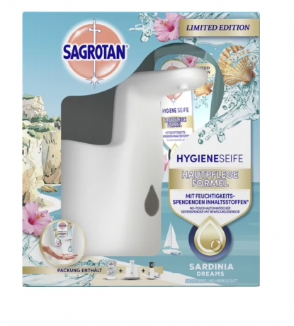 Sagrotan No-Touch Starter-Set Sardinia Dreams, Бесконтактный стартовый набор мыло Sardinia Dreams