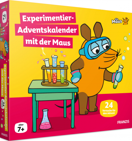 Franzis Die Maus Experimentier-Adventskalender 2026, Franzis Die Maus Детский экспериментальный адвент-календарь 2026 с 24 опытами и книгой, от 7 лет