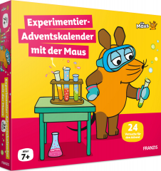 Franzis Die Maus Experimentier-Adventskalender 2026, Franzis Die Maus Детский экспериментальный адвент-календарь 2026 с 24 опытами и книгой, от 7 лет