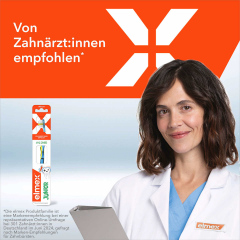 elmex Zahnbuerste Kinder Junior, 6-12 Jahren (Doppelpack), 2 St, Детские мягкие зубные щётки Junior с X-щетиной, 6–12 лет, 2 шт.