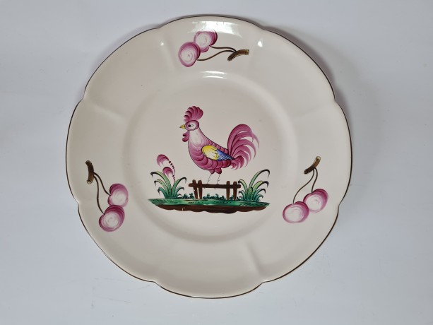 Fait Main Коллекционная фарфоровая тарелка "Петух", 26см, Германия 1960г.