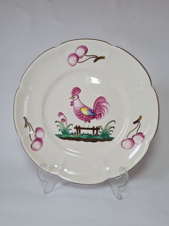 Fait Main Коллекционная фарфоровая тарелка "Петух", 26см, Германия 1960г.